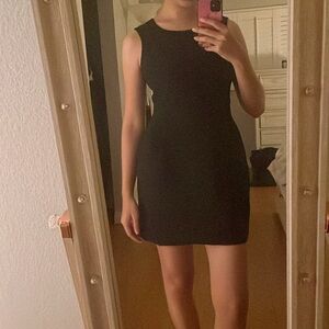 Alexander McQueen black sleeveless formal work dress with back zipper